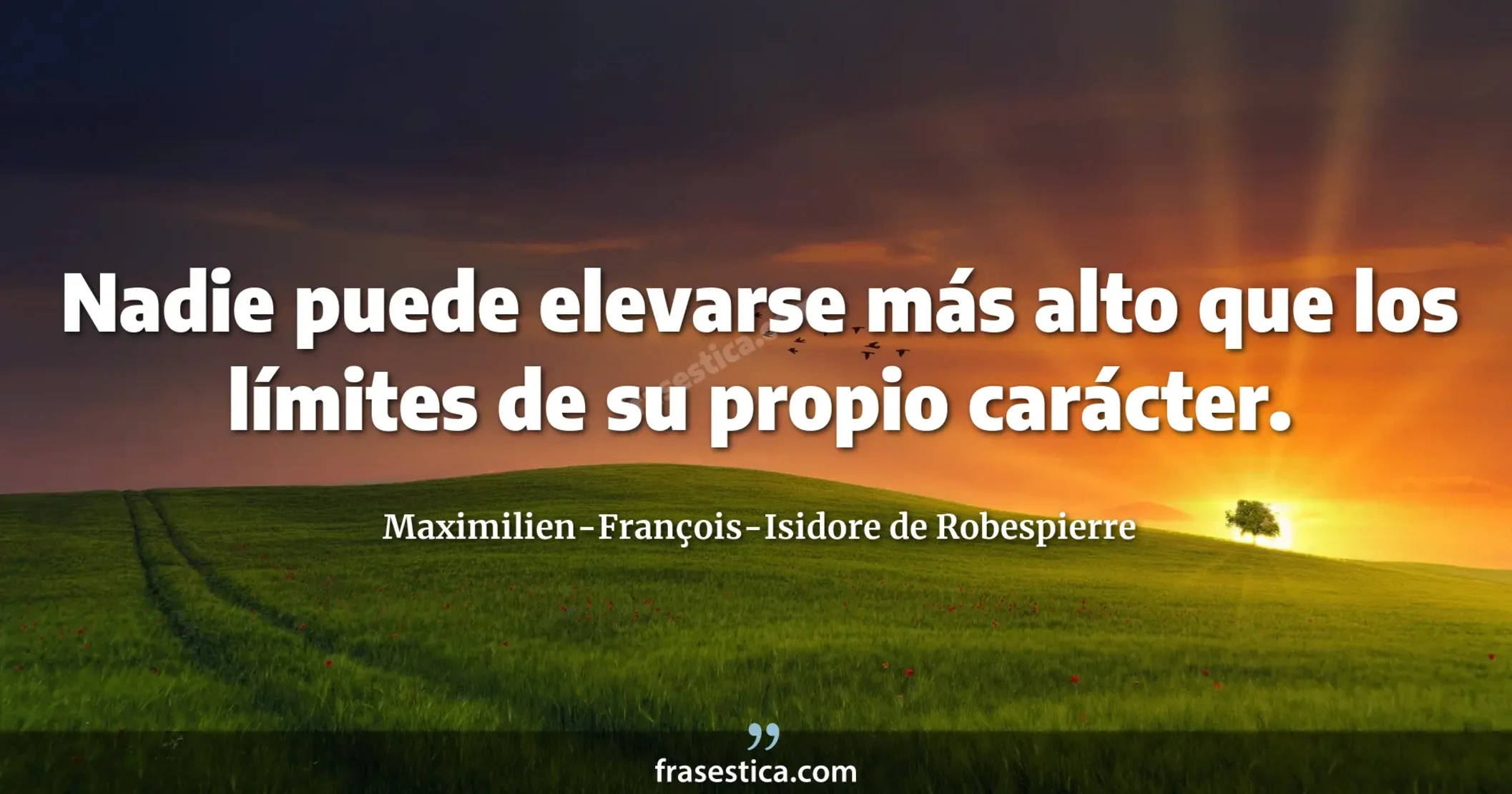 Nadie puede elevarse más alto que los límites de su propio carácter. - Maximilien-François-Isidore de Robespierre