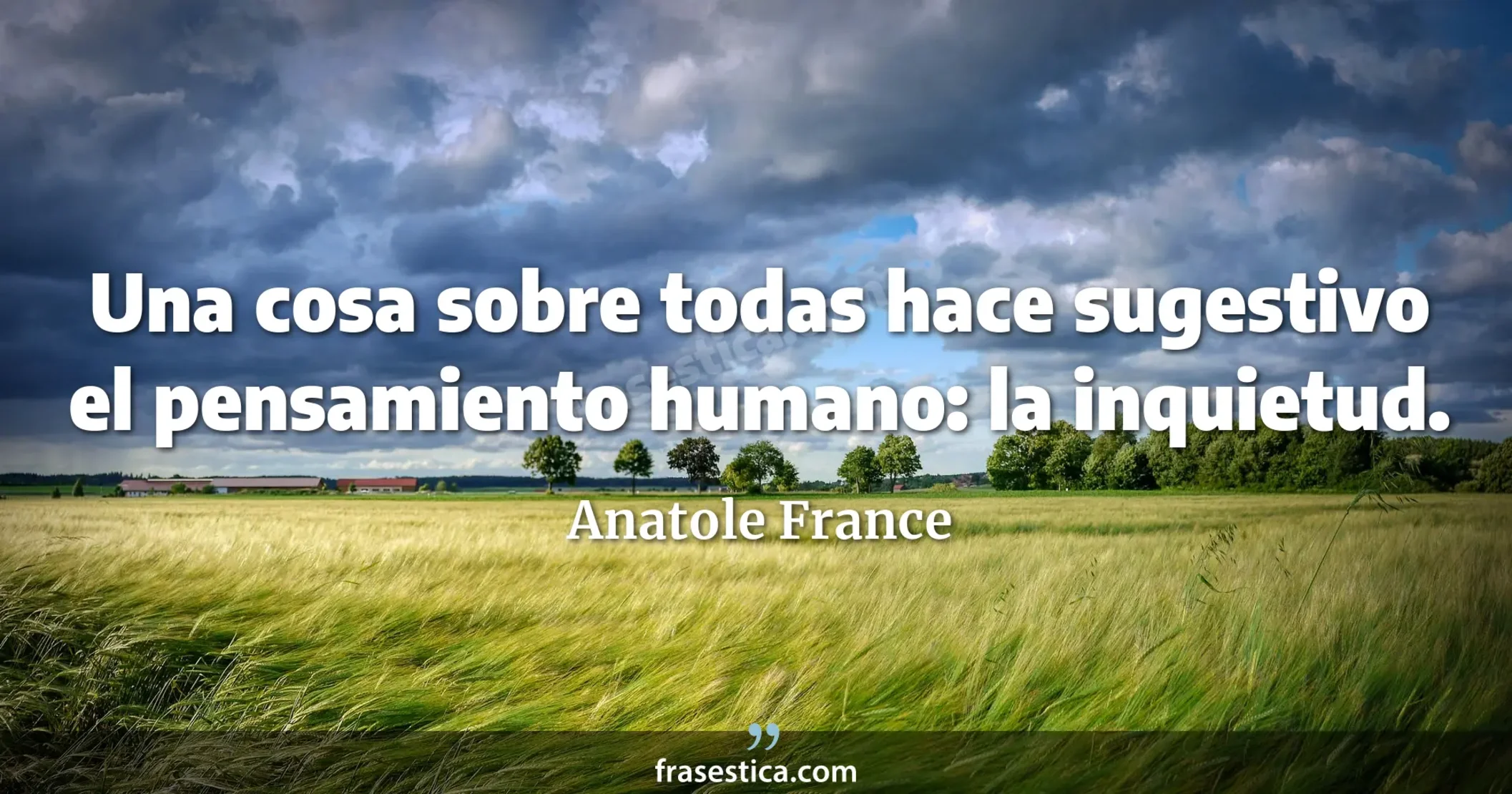 Una cosa sobre todas hace sugestivo el pensamiento humano: la inquietud. - Anatole France